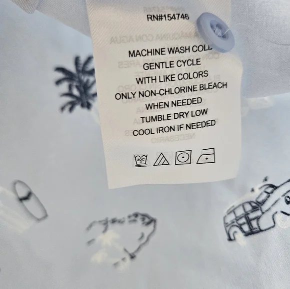 Mountain and Isles Shirt Mens Medium blue tropical button up beach summer EUC - Picture 3 of 6